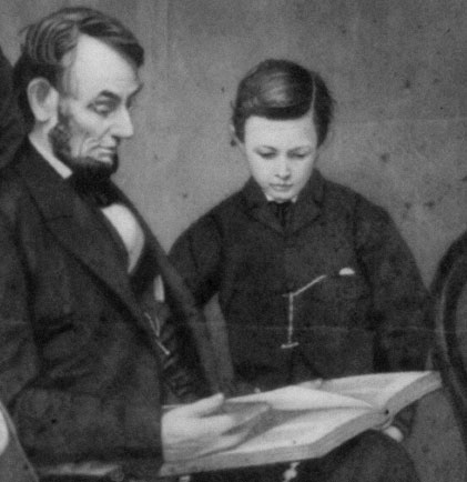 Lincoln with boy Lincoln, with unidentified boy